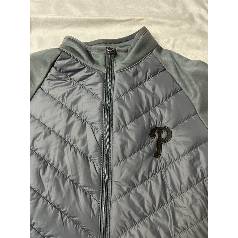 Antigua Philadelphia Phillies MLB Hybrid Quilted Full Zip Jacket Gray Womens S - Picture 2 of 15